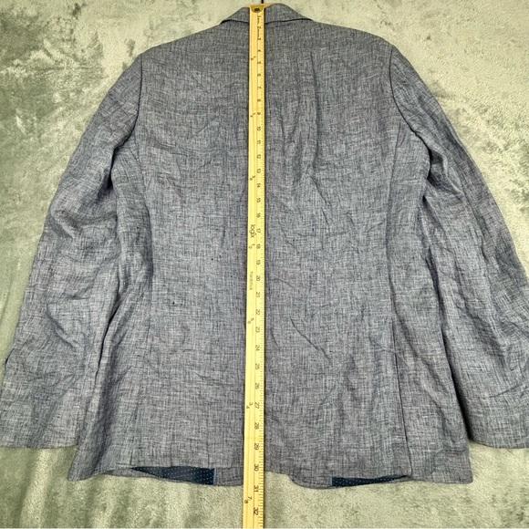Murano Baird McNutt Linen Blazer Mens Medium Blue Two Button Sport Coat - Picture 10 of 12